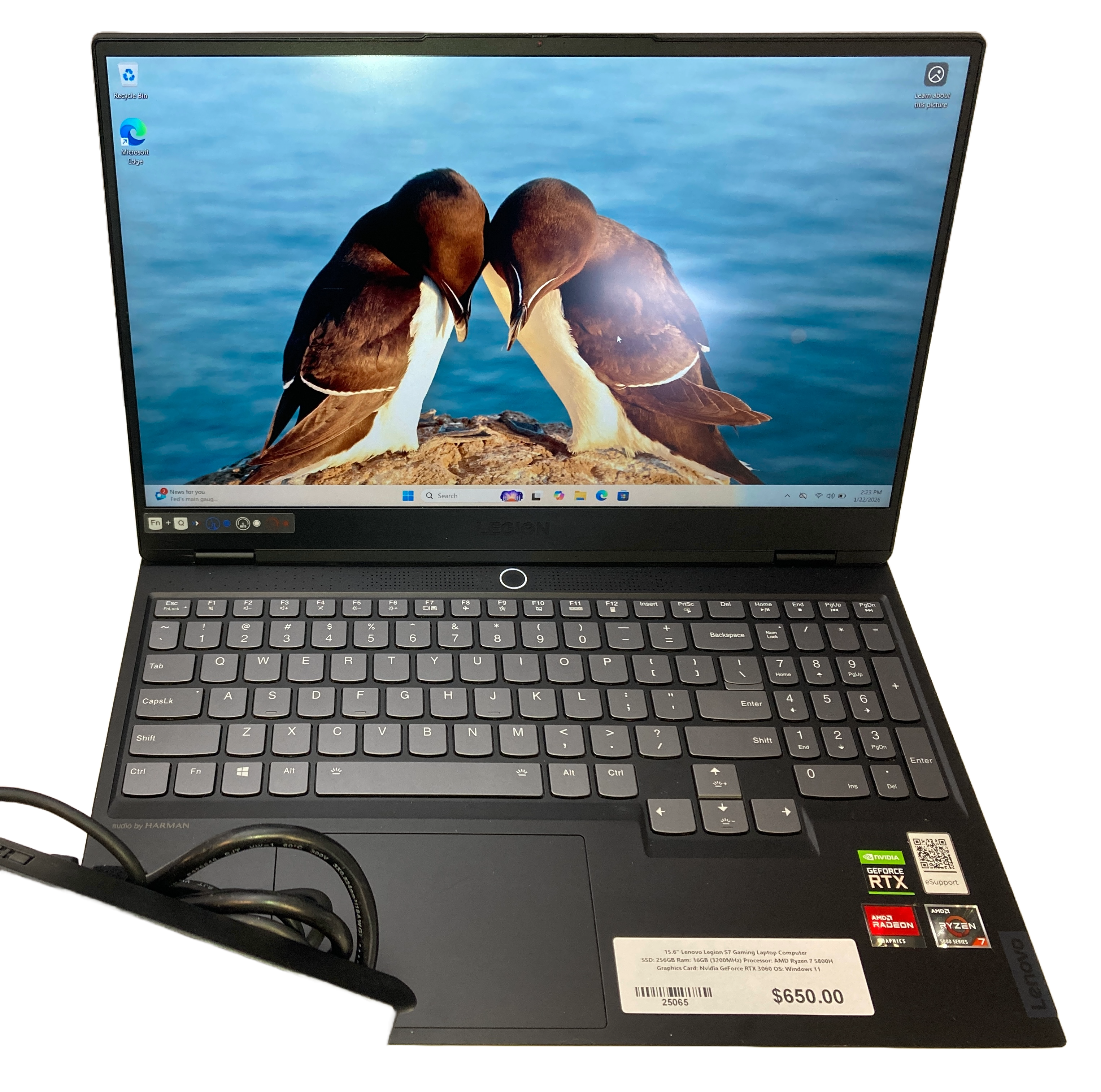 15.6" Lenovo Legion S7  Gaming Laptop Computer
