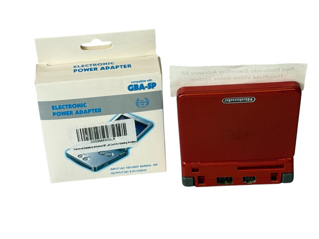 Red Nintendo Game Boy Advance SP Handheld Video Game System with Charger