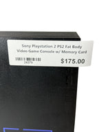 Sony PlayStation 2 (PS2) Fat Body Video Game Console w/ Memory Card