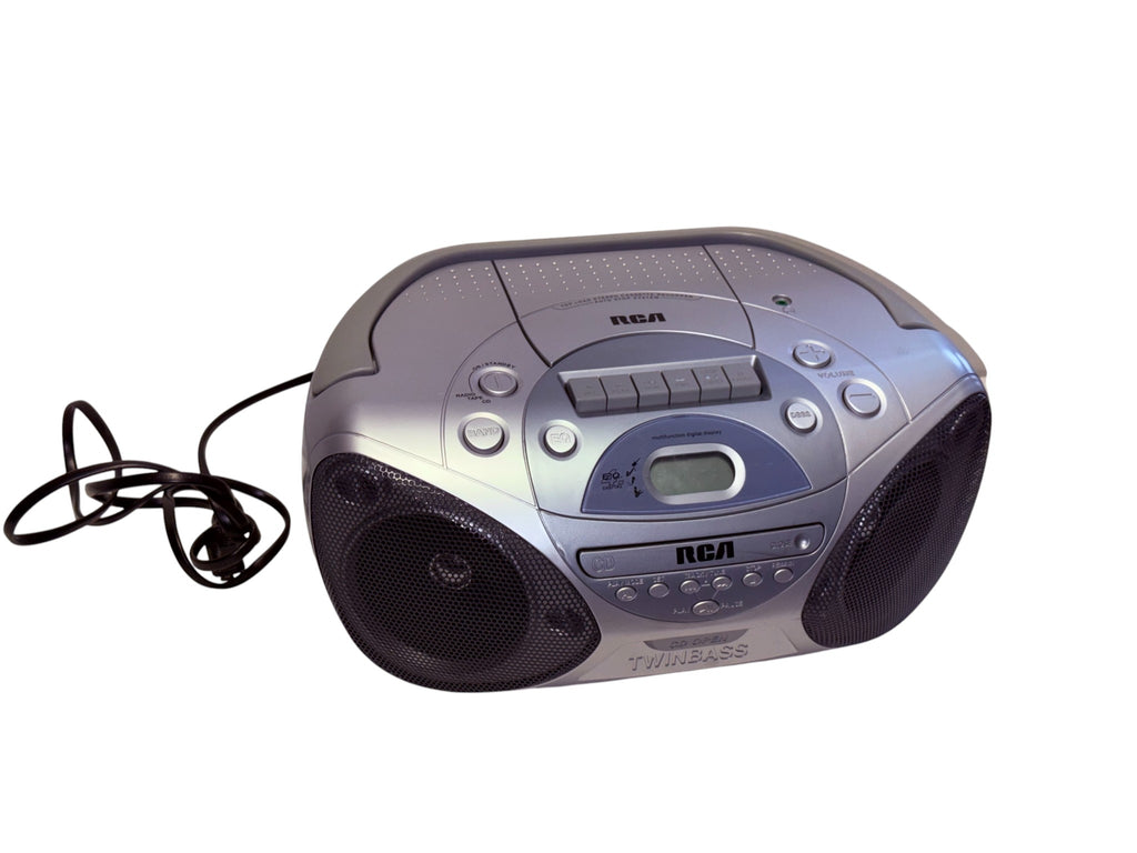 RCA Radio CD Cassette Twin Bass Boombox
