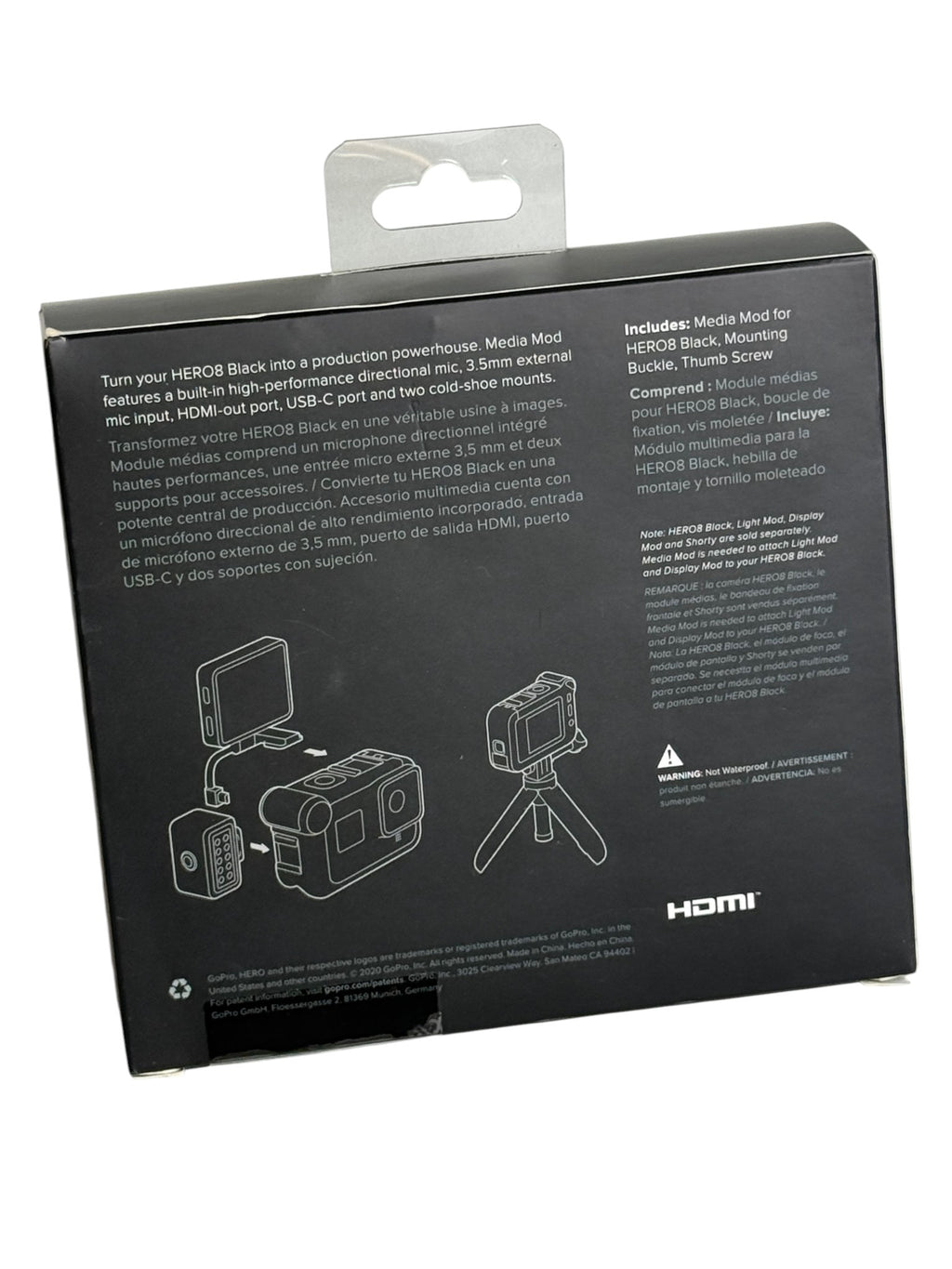 GoPro Hero 8 Media Mod Black Case with Built-In Mic (NIB)