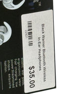 Black Warner Bluetooth Wireless In-Ear Headphones