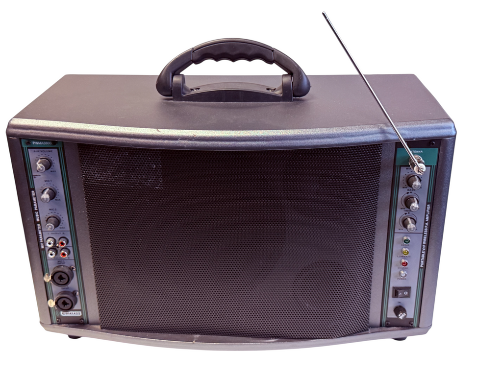 PWMA3600 Portable PA Speaker System with Built-In Amplifier & Antenna