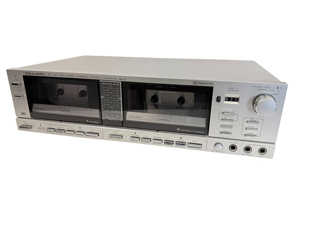 Realistic SCT-90 Stereo Cassette Deck High Speed Dubbing Dual Well