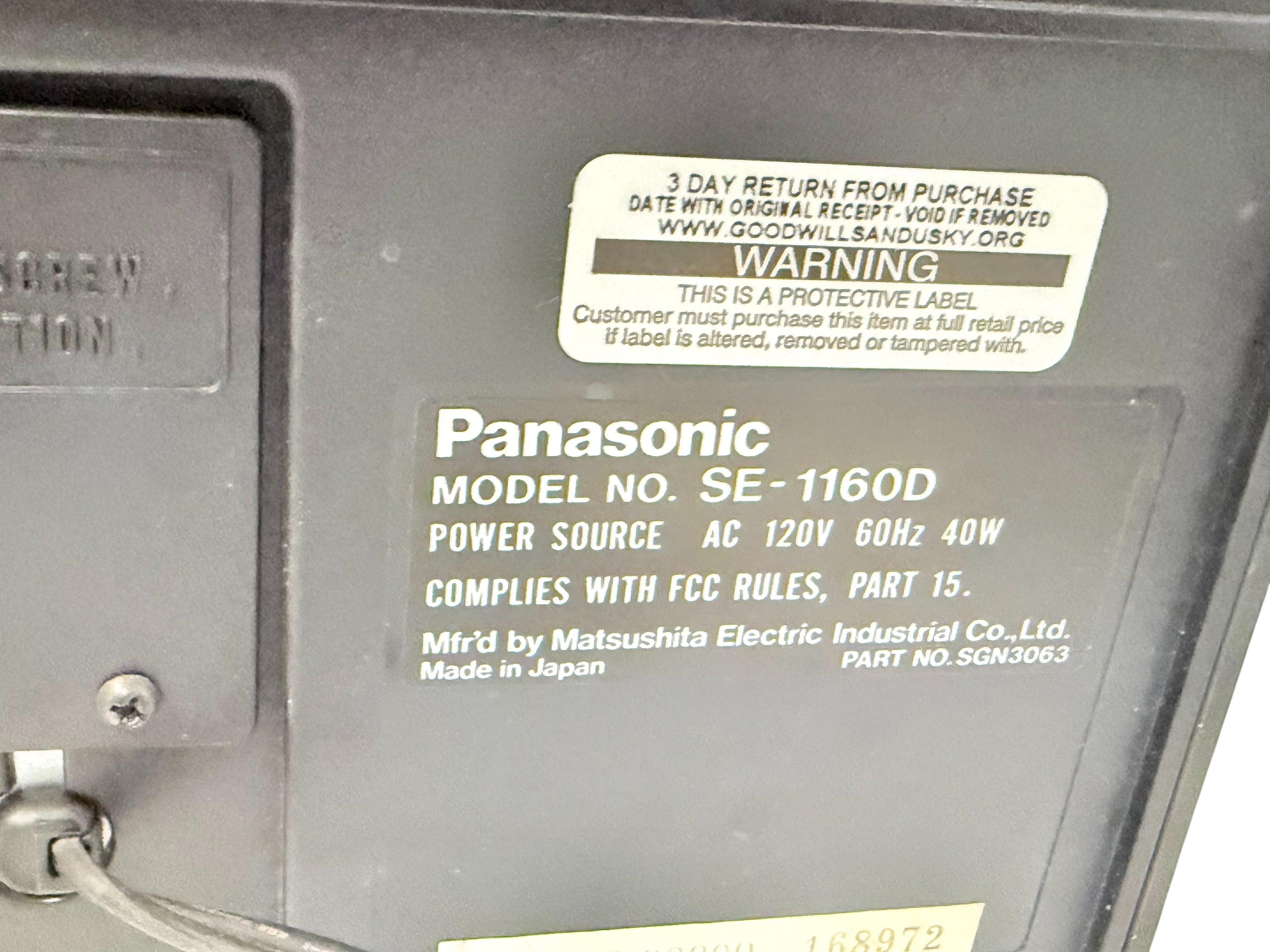 Panasonic SE-1160D Stereo System with Turntable and Cassette – Vintage