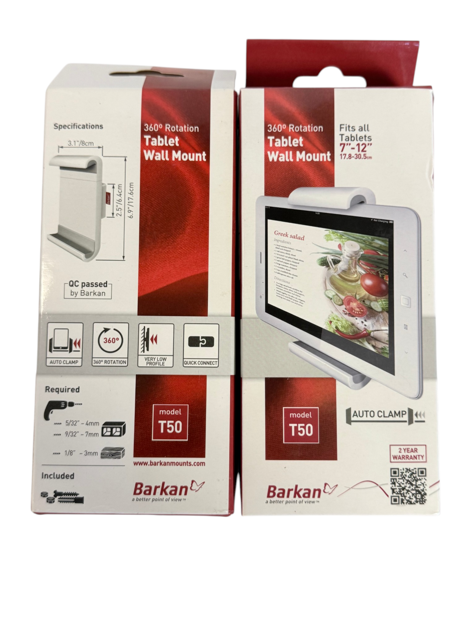 Barkan T50 360 Degree Tablet Wall Mount 7 to 12 Inch