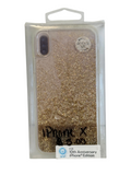onn Liquid Glitter Case for iPhone X Gold Sparkle