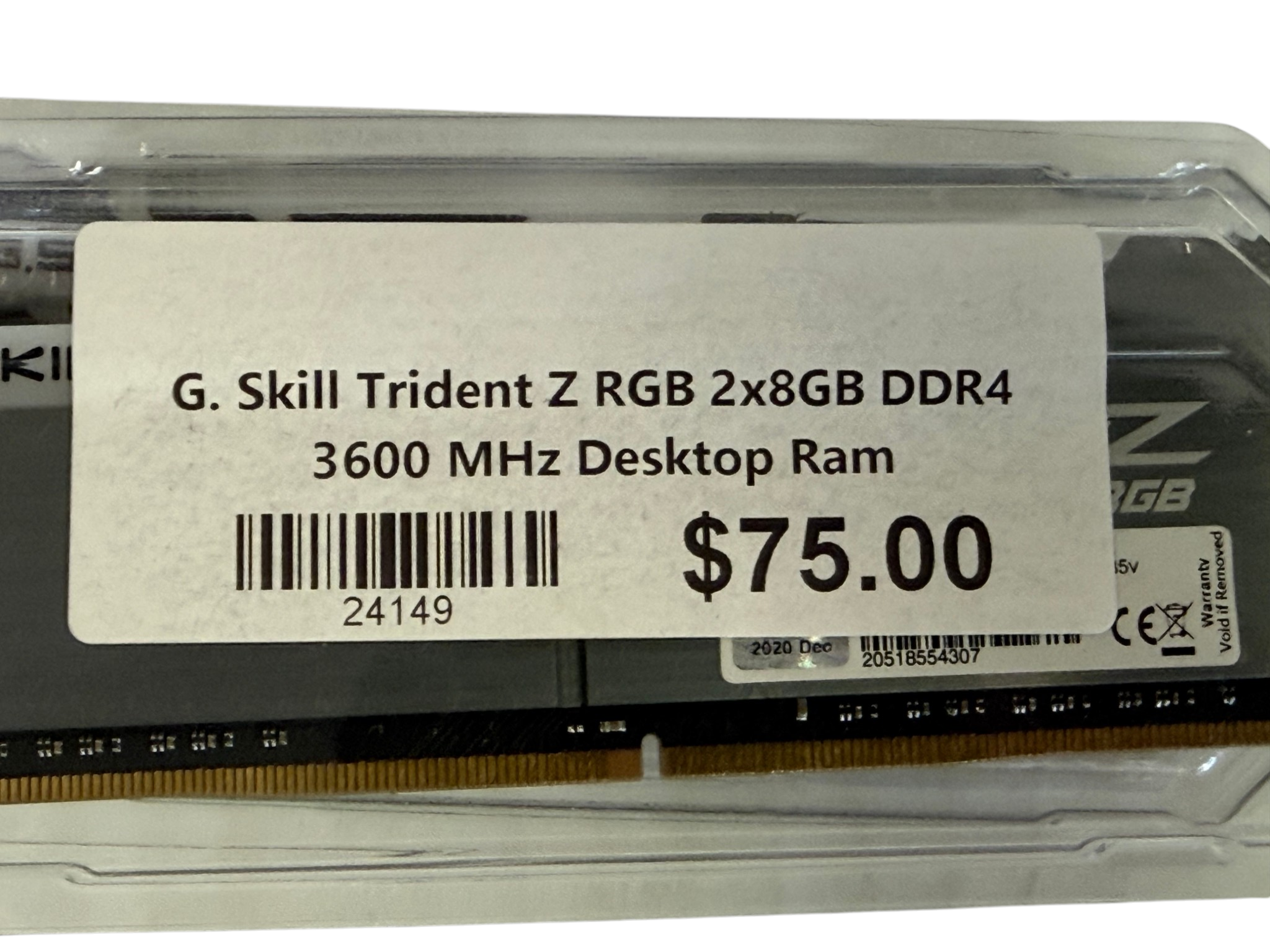 G Skill Trident Z RGB 16GB 8GB DDR4 3600MHz RAM