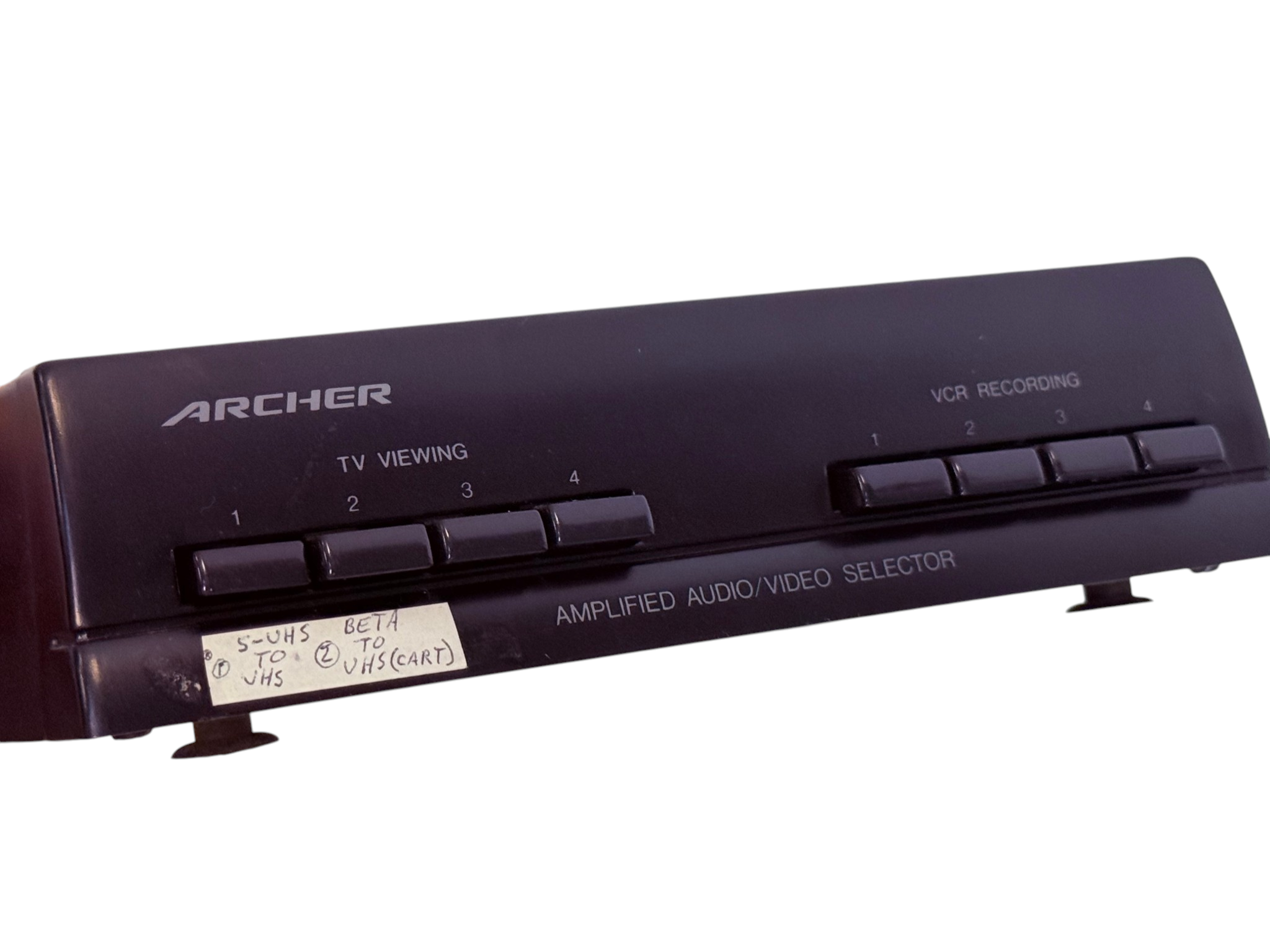 Archer Amplified Audio/Video Selector – 4 Input AV Switch