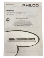 Philco TB100HH9 Digital to Analog Converter Box with Remote