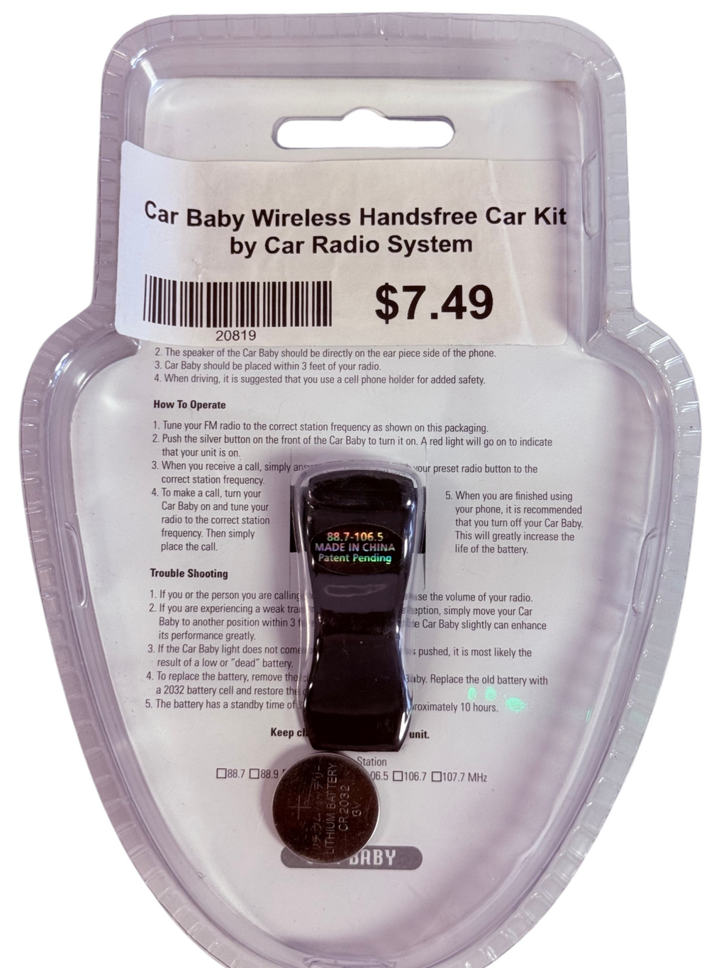Car Baby Wireless Handsfree Car Kit
