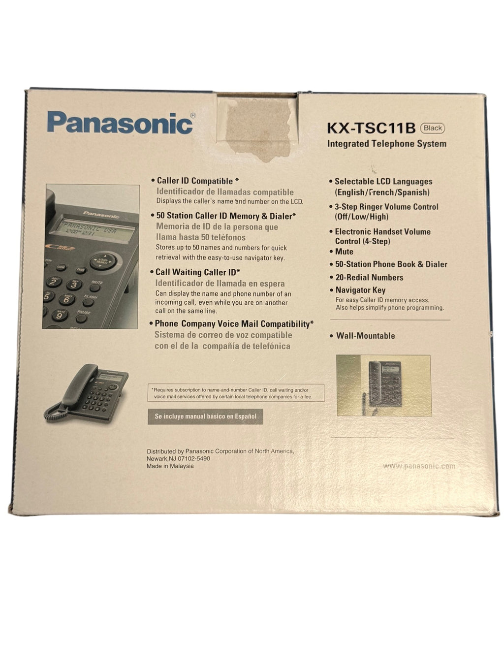 Panasonic Integrated Telephone System Black Model KX-TSC11B