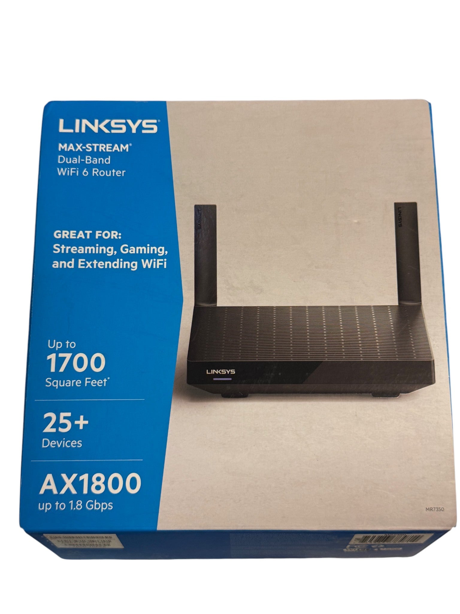 Linksys MAX-STREAM AX1800 Dual-Band WiFi 6 Router MR7350