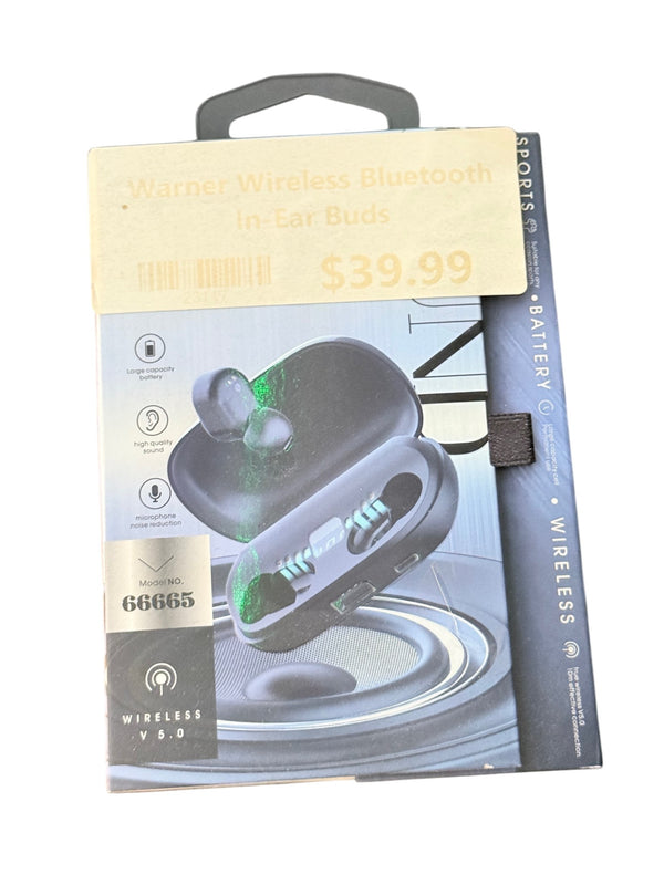 Warner Wireless Bluetooth In-Ear Earbuds Model 66665 Charging Case