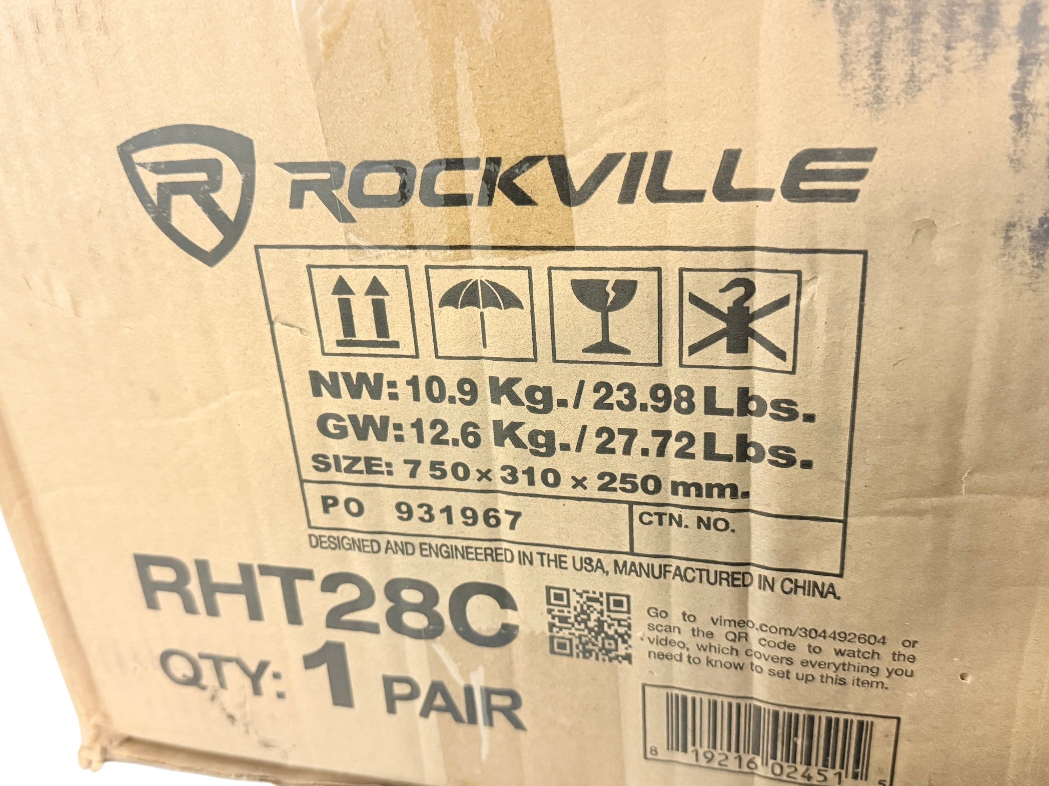 Rockville RHT28C 28" Bookshelf Speaker Stands Pair, New In Box