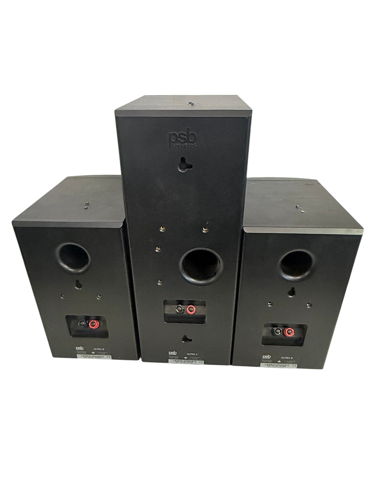 PSB Alpha B Bookshelf Speakers + Alpha C Center Channel Speaker Set