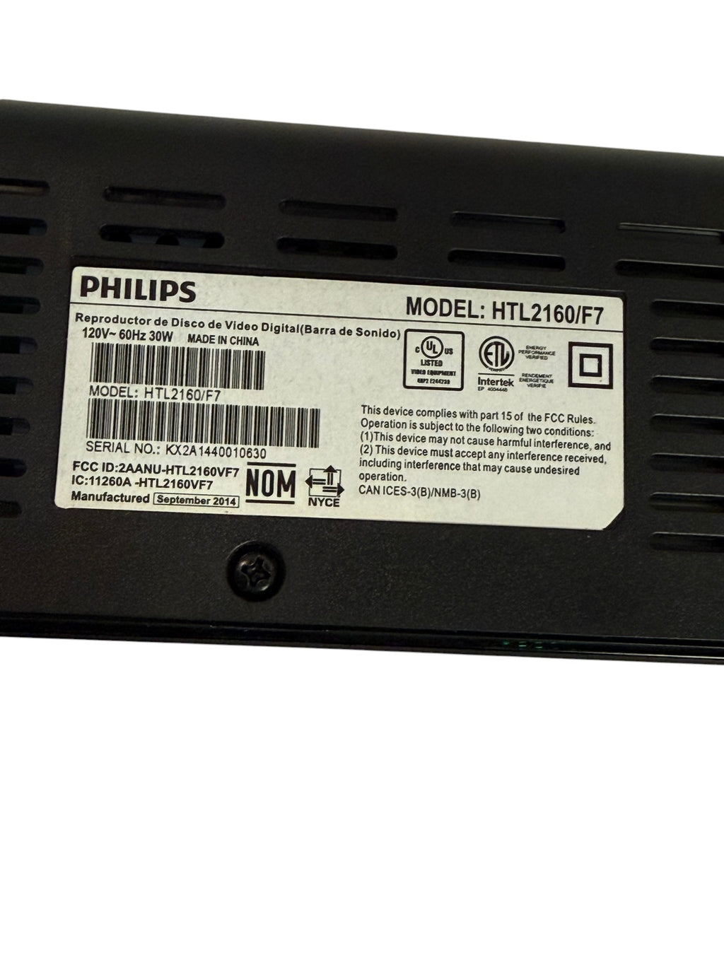 Philips HTL2160/F7 Soundbar Speaker with Remote