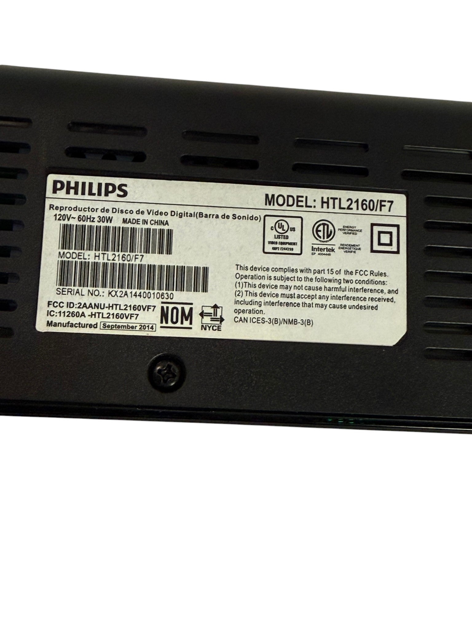 Philips HTL2160/F7 Soundbar Speaker with Remote