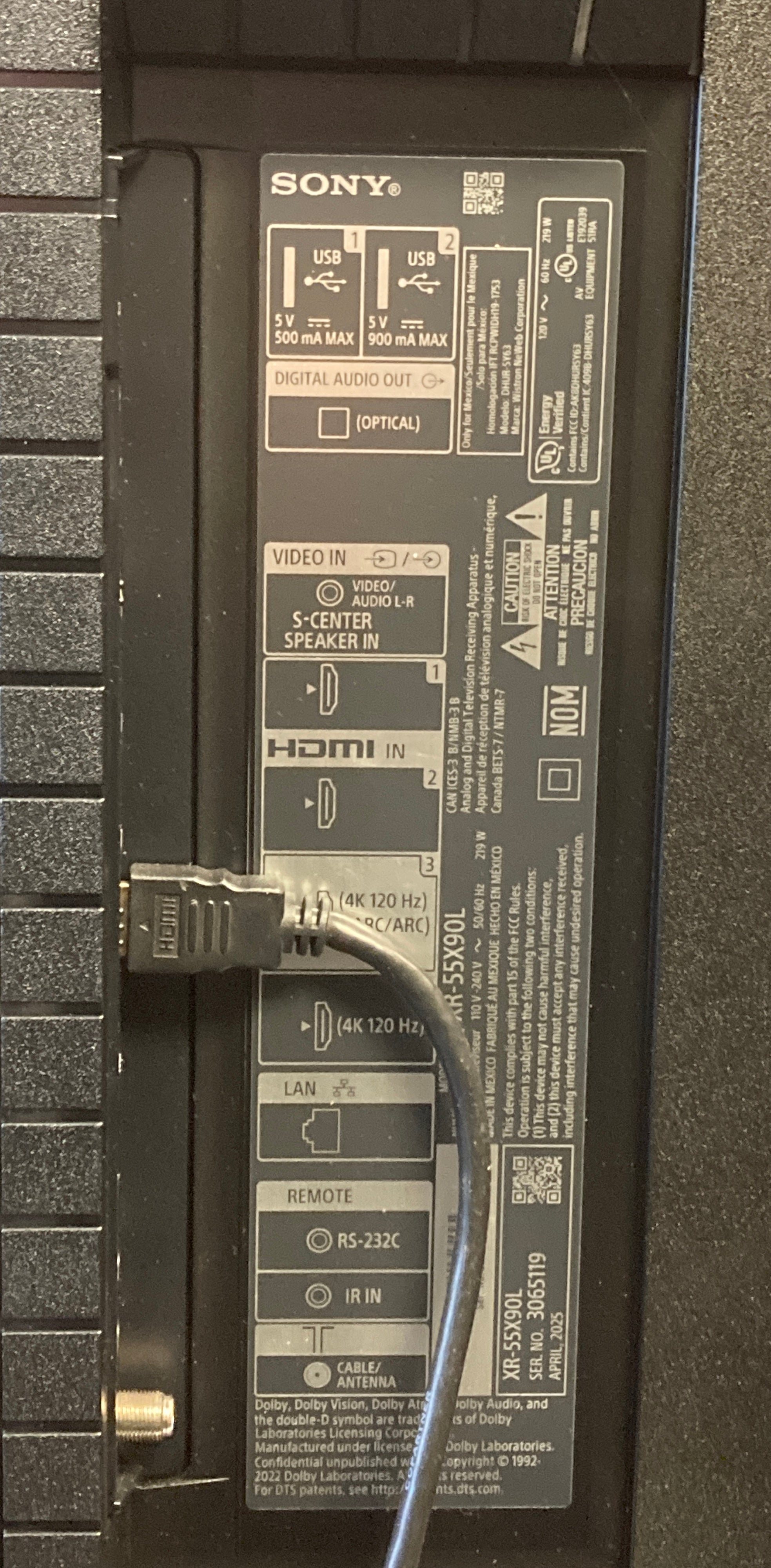 Sony 55"  TV XR-55X901
