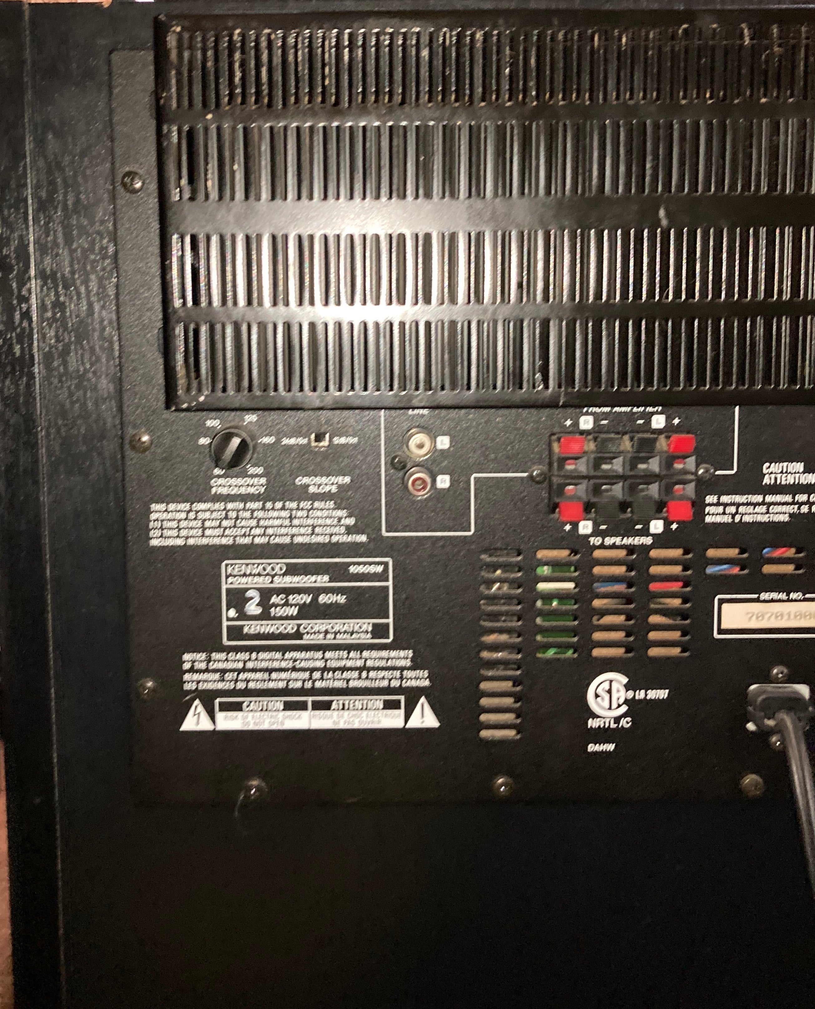 Kenwood 1050SW Powered Subwoofer