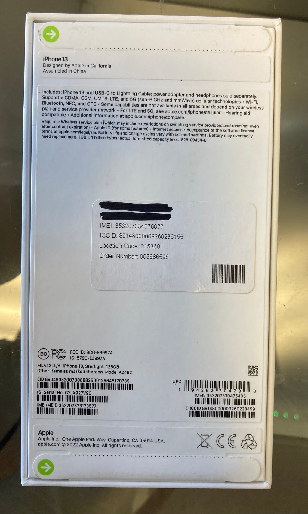 Brand New Apple iPhone 13 Factory Unlocked 128GB Starlight Smartphone