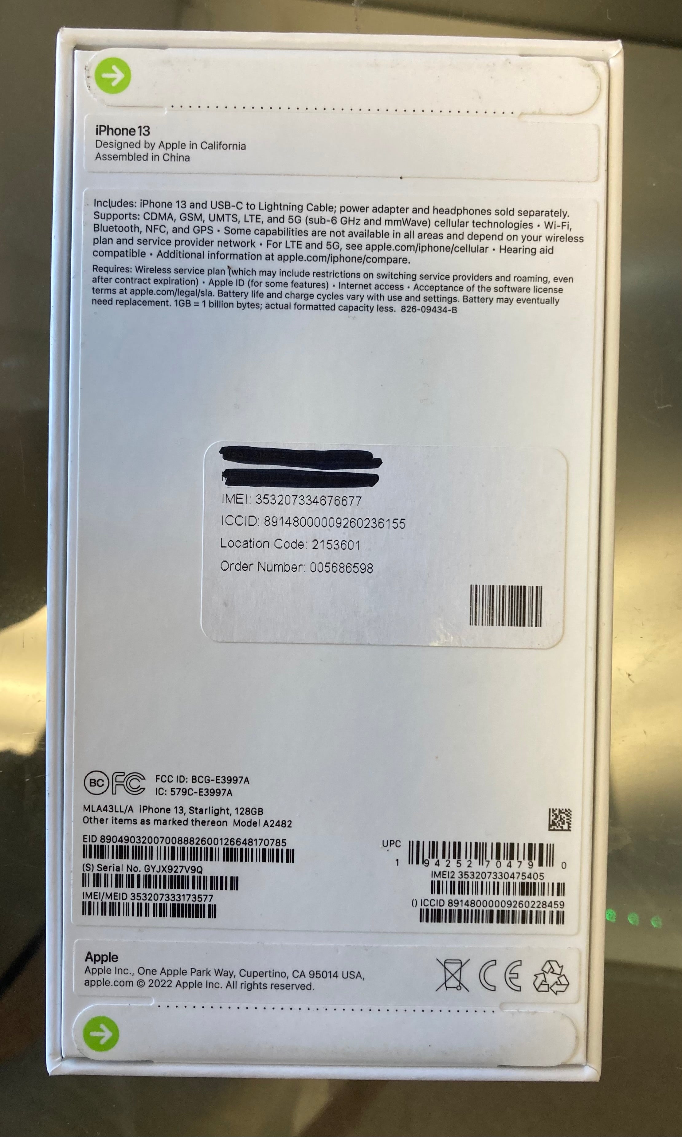 Brand New Apple iPhone 13 Factory Unlocked 128GB Starlight Smartphone