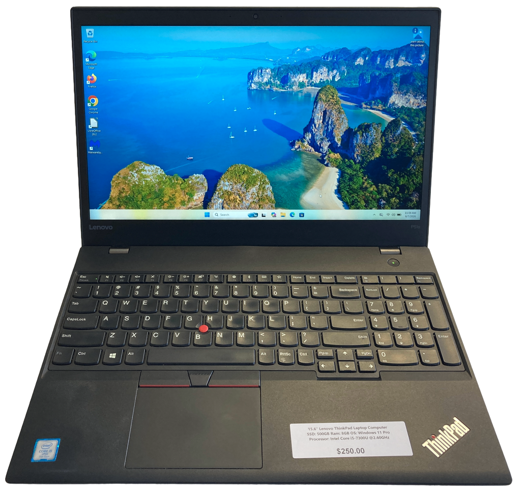 15.6" Lenovo ThinkPad Laptop Computer