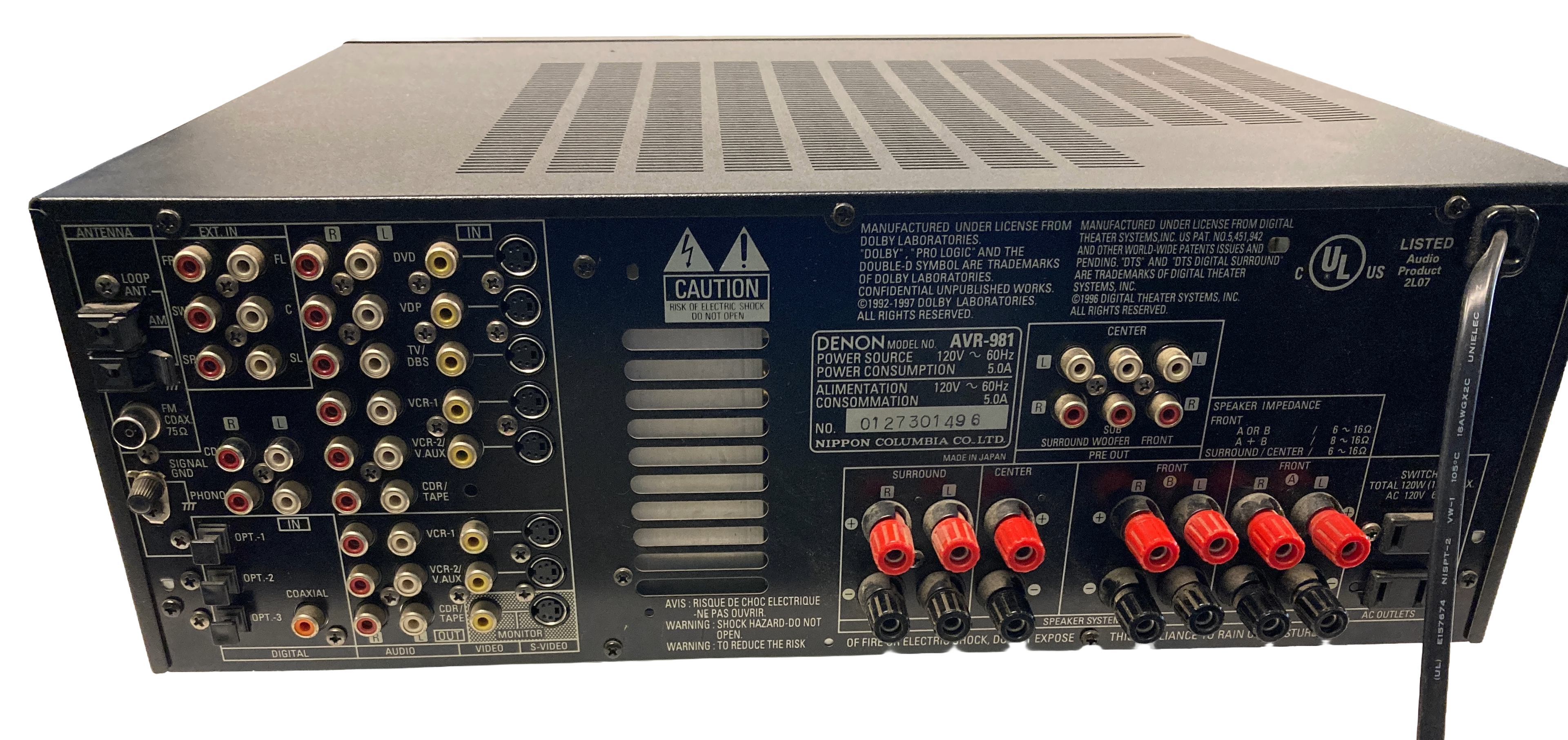 Denon AVR-981   5.1  channel receiver, No Remote