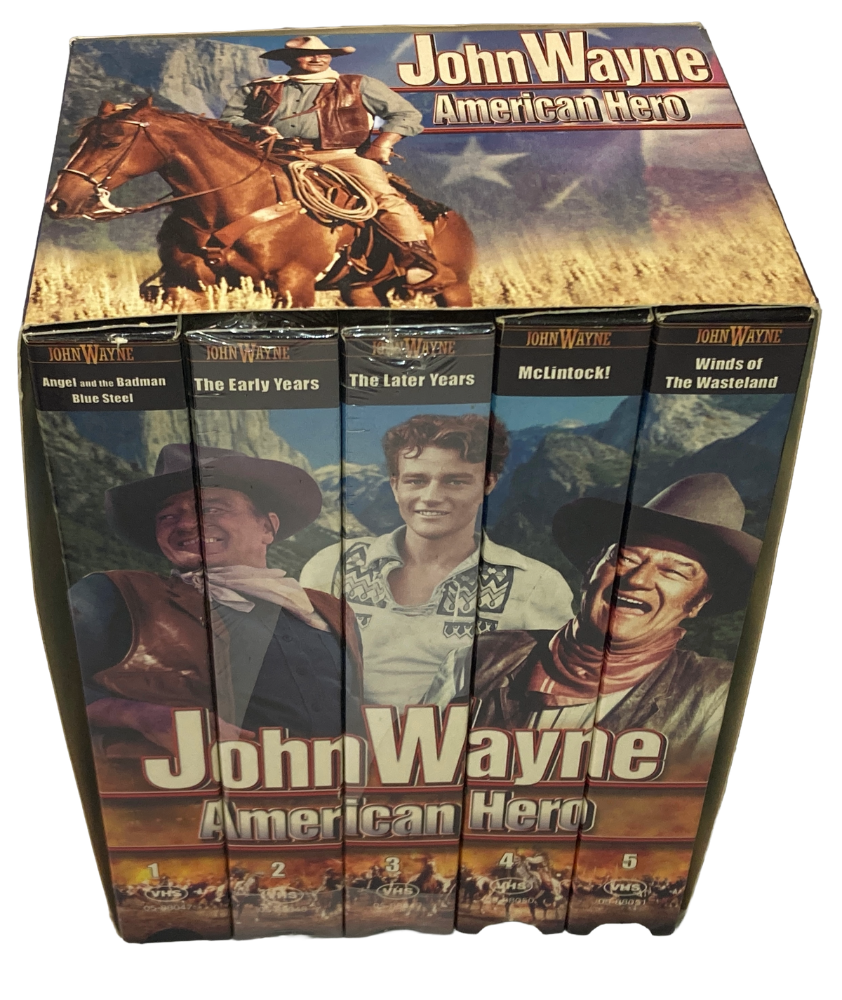 John Wayne American Hero of the Movies Collectors 5 VHS Box Set