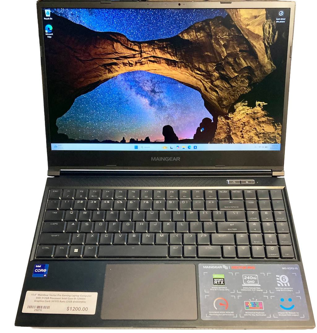 15.6" MainGear Vector  Pro Gaming Laptop Computer