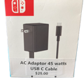 AC Adaptor 45 watts USB C Cable
