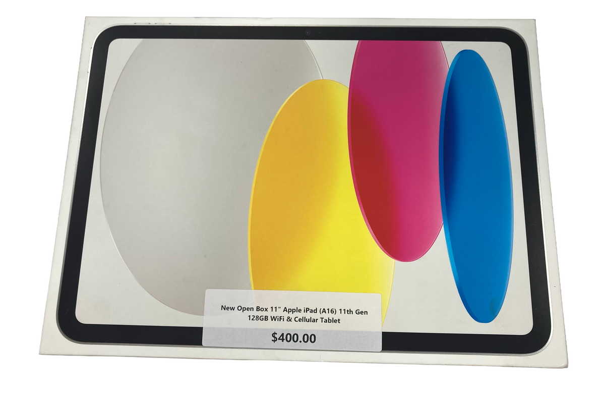 11" Apple iPad (A16) 11th Gen 128GB WiFi & Cellular Tablet New-Open Box