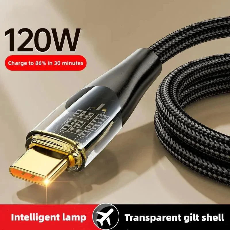 120W USB To Type C Cable Super Fast Charging Data Cord For Xiaomi 12 Redmi Note 11 Samsung S23 S22 Huawei Type-c Charger Cord