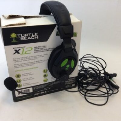 Turtle Beach Ear Force X12 Black & Green Headband Headset Microsoft Xbox 360 PC