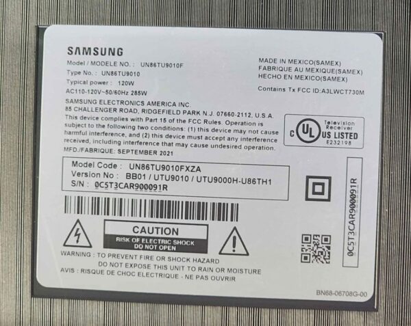 86" Samsung 4K UHD LED Smart TV w/ Remote - Image 3